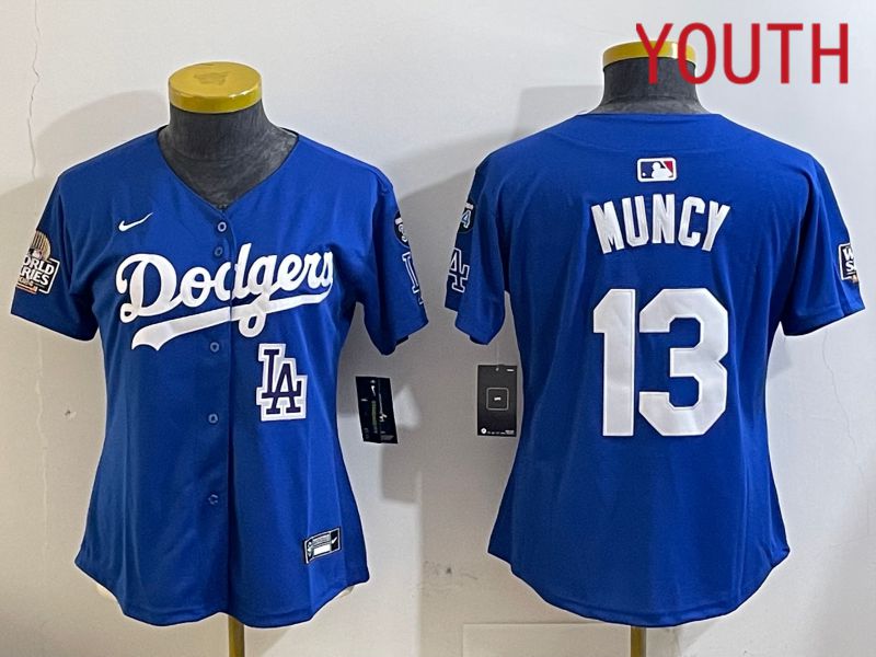 Youth Los Angeles Dodgers 13 Muncy Blue Game 2024 Nike MLB Jersey style 112110